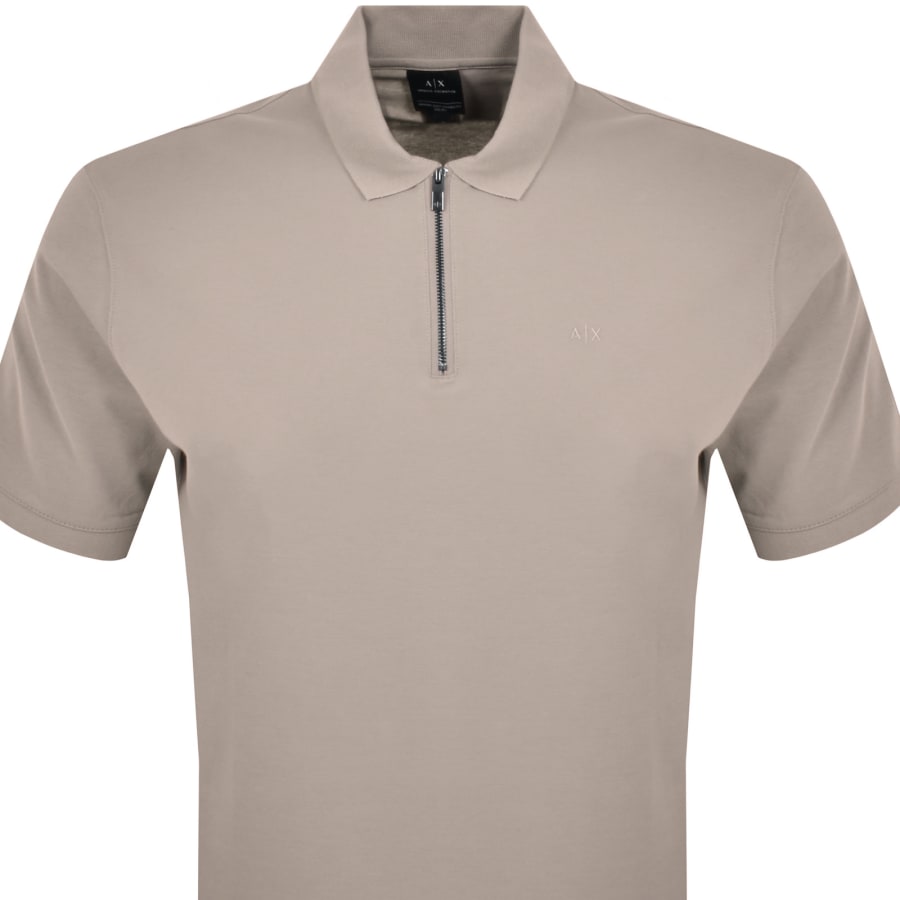 Armani Exchange Stretch Quarter Zip Short Sleeve Polo Shirt L